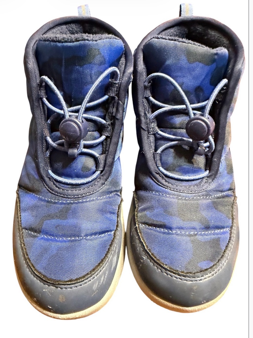 Lands End Kids Blue Camo Trans Winter Slip-On Boots size 1